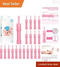 Ergonomic Baby Gas Relief Tool - Natural Silicone Colic Solution, 20 Count