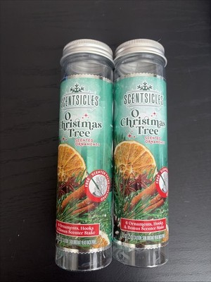 O Christmas Tree Scented Christmas Ornaments with Hooks - 2 Bottles 12 Sticks...