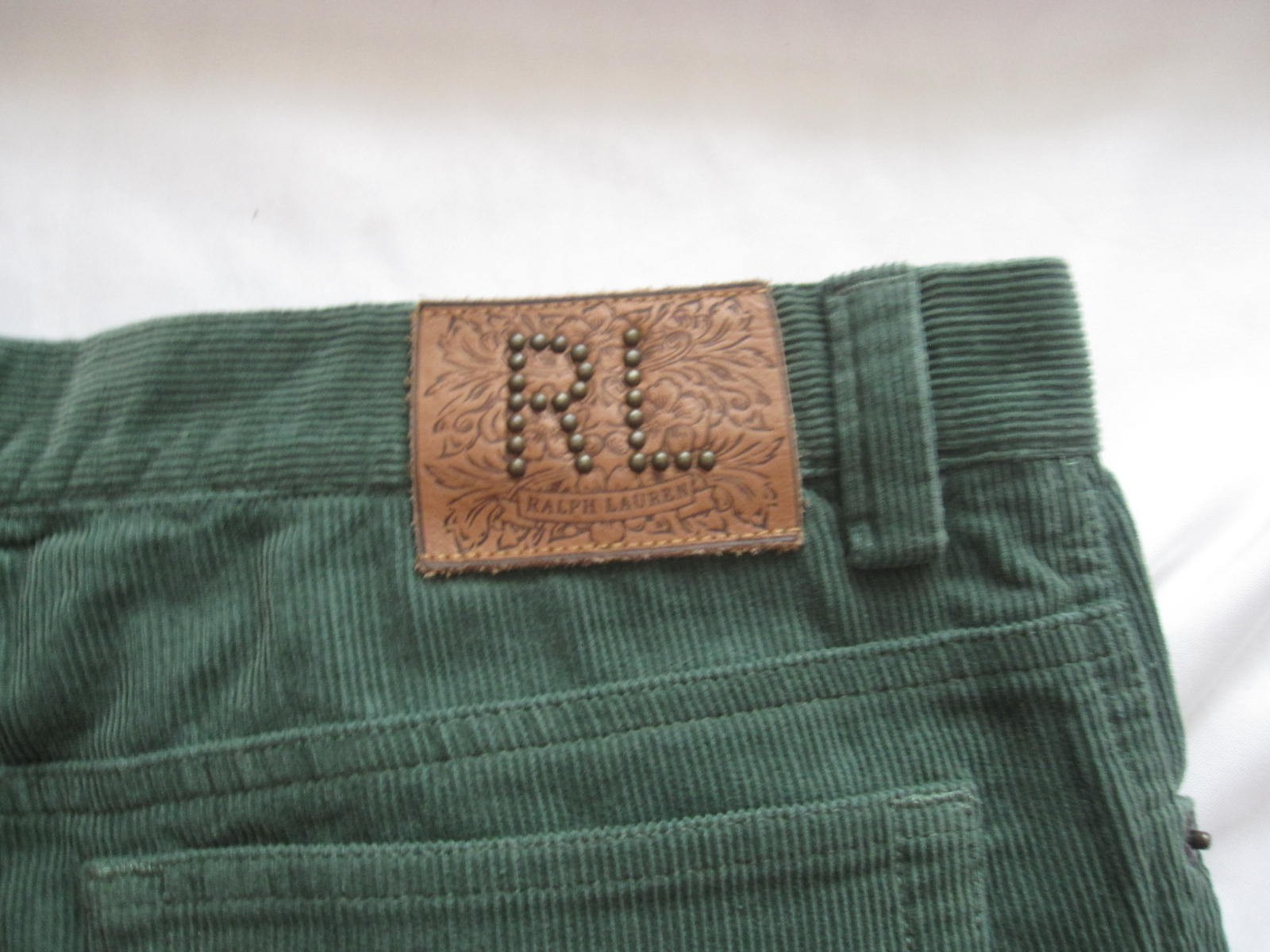 Y2K Vintage Ralph Lauren RL Corduroy Pants Women Cotton Wide Leg Sz 14 (WP375) thumbnail 4
