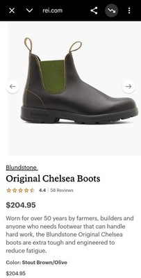 BLUNDSTONE 519 CHELSEA BOOT IN STOUT BROWN & OLIVE MENS 12 Stout Brown Blundstone Wide Blundstone #519 Chelsea Boot  main image 3