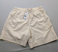 New Mens Adidas Originals Essential Woven Shorts 7 Sz Large Classic Retro Ivory