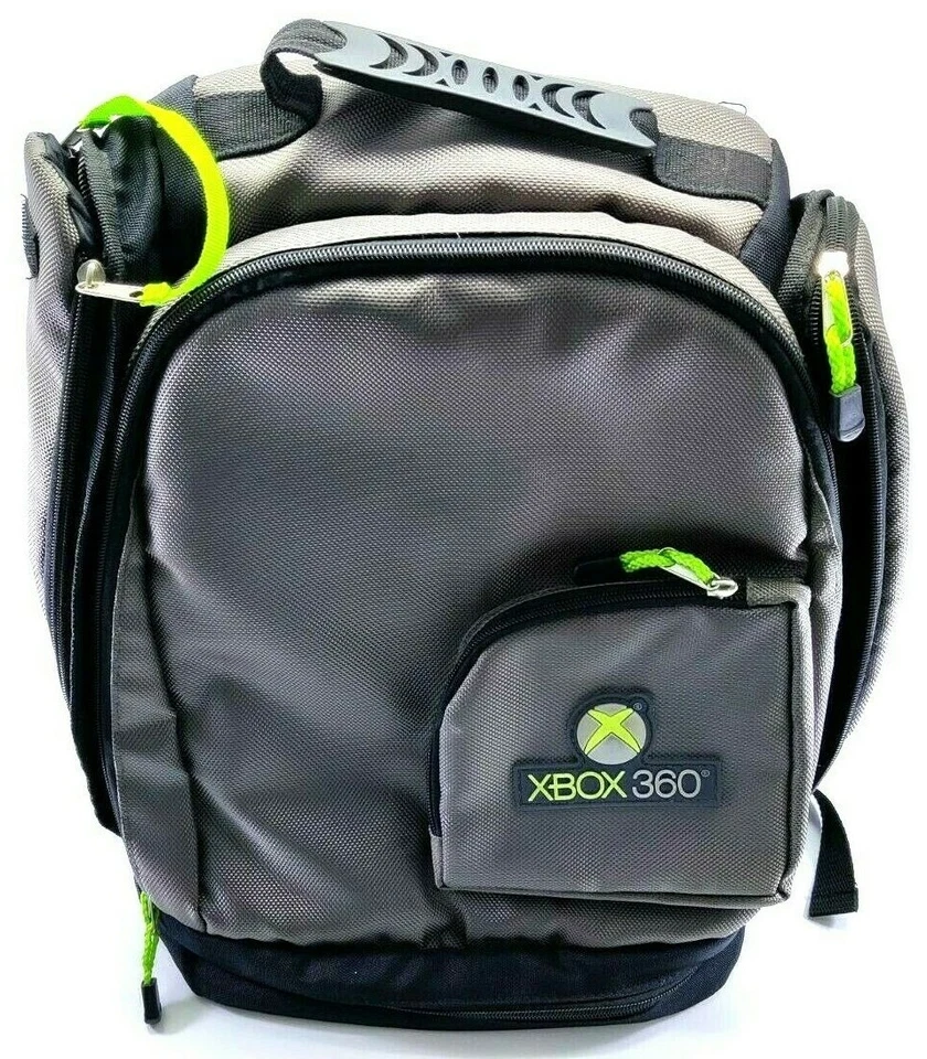 XBOX 360 Backpack Protective Backpack Bag Black Gray & Green - Image 2 of 4