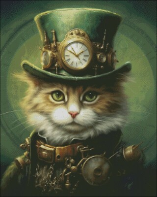 Steampunk Kitty 4 - Counted Cross Stitch Kits Needlework Embroidery DIY
