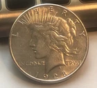 1928-s Peace  silver dollar , brilliant AU  , scarce