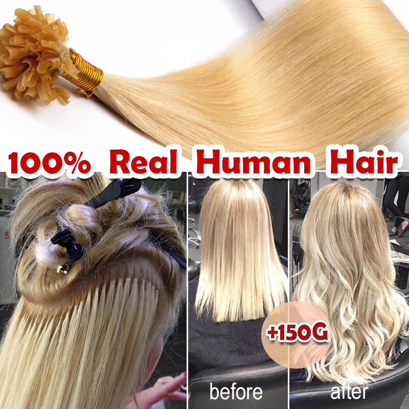 NAIL U TIP HAIR 100% Real Human Hair Extensions Hot Glue  display picture 2