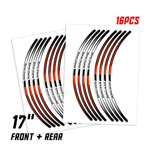 R03B For MV Agusta Brutale 675 2012-2015 Orange Rim Stripes Kit Sticker 14 13 - Picture 2 of 7
