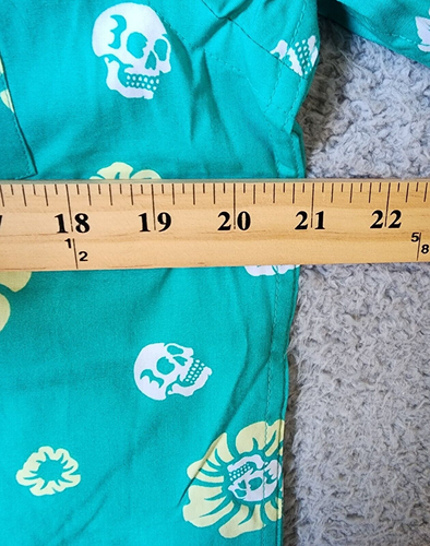 NEW VSTR Green Skull & Flower Print Short Sleeve Button Up Hawaiian Shirt Size M - Picture 9 of 13