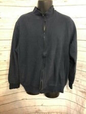 Majestic Men’s Full Zip Jacket Long Sleeve Navy Cotton Blend Size XL