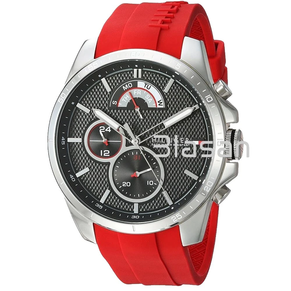 Tommy Hilfiger Silicone Stainless Steel Case Wristwatches