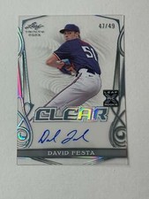 2023 Leaf Trinity Baseball Clear Auto Platinum David Festa XRC 47/49