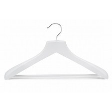 15" Petite White Contoured Deluxe Wooden Suit Hanger pack of 3