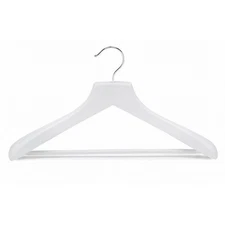 18" White Contoured Deluxe Wooden Suit Hanger (pack of 3)