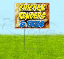 CHICKEN TENDERS  FRIES 18x24 Yard Sign WITH STAKE Corrugated Bandit USA FOOD