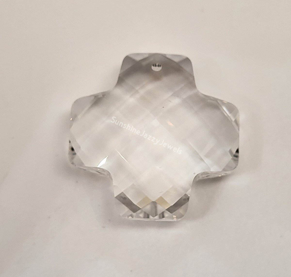 Swarovski Crystal Clear 28mm Checkerboard Cross 6863 Pendant