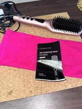 Megawise KL-1025 Pink Corded Electric Fast Heating Ionic Hair Straightener Brush