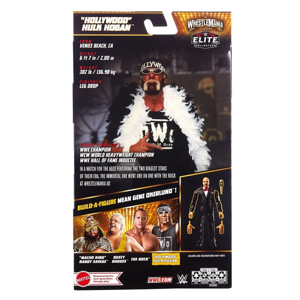 WWE Elite HOLLYWOOD HULK HOGAN WrestleMania 39 Action Figure Wrestling Mattel - Immagine 2 di 4