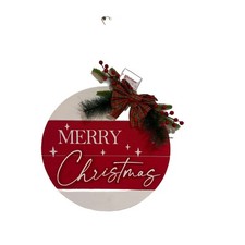 Christmas Welcome Sign for Front Door Decorations Hanging Christmas Wood Round