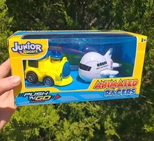 Junior Animated Racers Push N Go Airplane Train 2 pack NIB New - Free Shipping