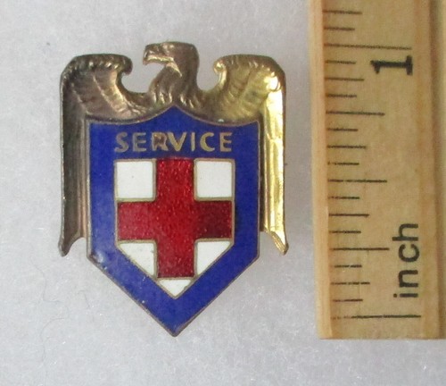 Original WW2 Vintage AMERCIAN RED CROSS SERVICE Enamel PIN - 第 1/3 張圖片