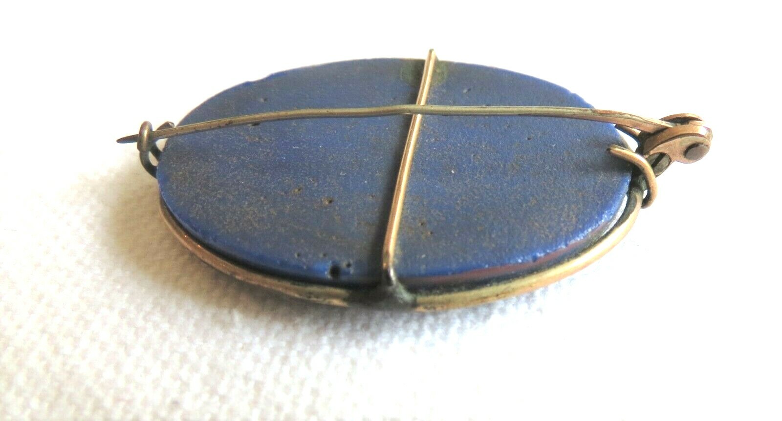 Rare Circa 18701890s Oval French Faience Brooch Ruin… Gem