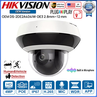 Hikvision OEM DS-2DE2A404IW-DE3 4MP HD Mini PoE PTZ Outdoor 4XZoom IP Camera 