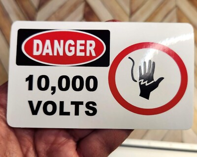 Vinyl Sticker JURASSIC PARK 10,000 Volts Danger water bottle TWO - 2 stickers