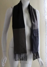 baabaazuzu scarf Art-to-wear Wool Velvet Patchwork Upcycled OOAK 