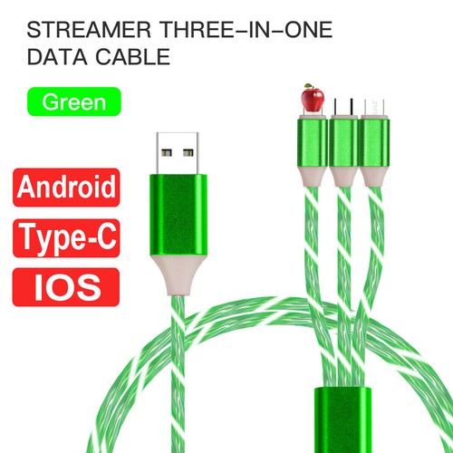 3 in 1 LED Lighting Cable Light Up Charging Cable Type-C USB Charger for iPhone - Picture 14 of 15