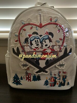 Disney Loungefly Mickey and Minnie Ski Backpack Amazon.com: Loungefly Mickey & Minnie Mouse Winter Skating  main image 2
