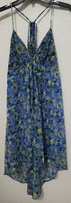 BCBG Generation Handkerchief Hi Lo Hem Boho Chiffon Womens Sz 6 Blue Multicolor 