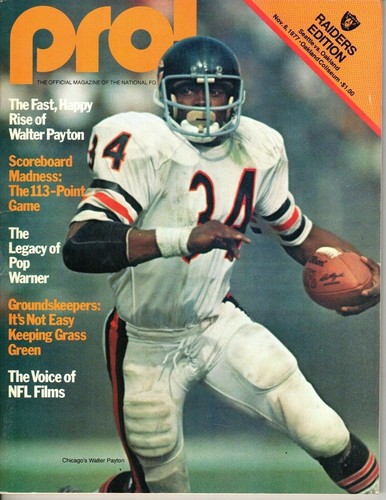 PÓSTER PUBLICITARIO DEL PROGRAMA DE FÚTBOL AMERICANO PROFESIONAL NFL WALTER PAYTON OCT 1977 ORIGINAL RARO - Imagen 2 de 2