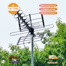 2025 Outdoor Amplified Digital TV Antenna 4K HD VHF UHF FM Master Superior