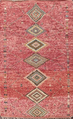 Soft Plush Modern Moroccan Berber Geometric Oriental Area Rug Wool Handmade 6x10