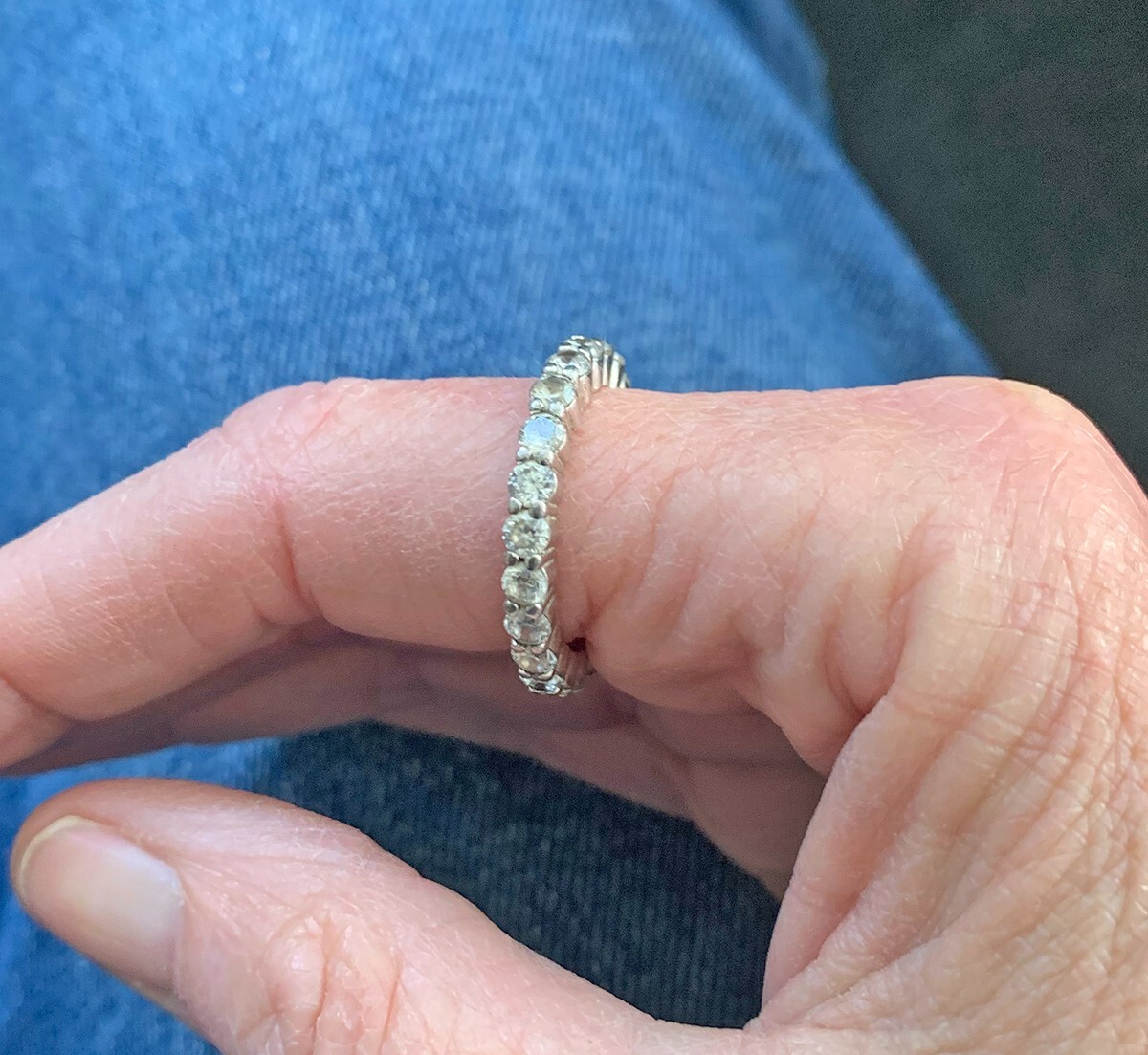 Sparkly Stackable Silver-Plated Simulated Diamond… - image 3