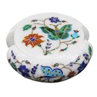 Marble Coaster semi precious stones Multi color Handmade Inlay home decor
