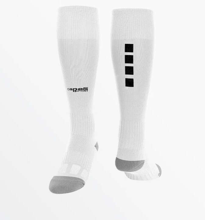 Capelli Sport White 4 Cube Match Soccer Socks Medium 5 - 6.5 AGX-1782 (1 Pair)