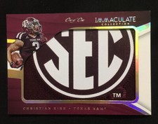 2018 Immaculate Christian Kirk Jumbo SEC Patch 1/1 Texas A&M Cardinals Jaguars