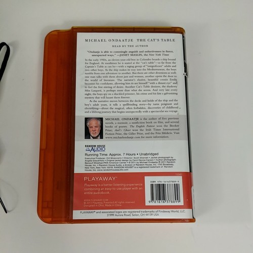The Cat's Table By Michael Ondaatje Unabridged Audiobook Playaway Headphones Bat - Picture 3 of 8