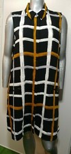 Woman ALFANI BASIC DRESS Size 18 Hidden Button Zip Pocket Sleeveless Colorblock