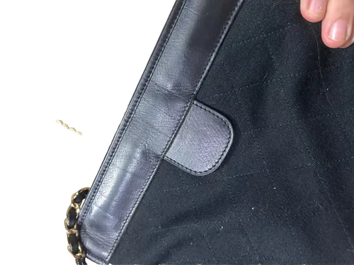 CHANEL Matelasse Cotton Jersey Clutch Bag Black