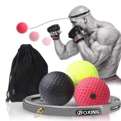  Boxing Reflex Ball Silicone Headband Speed Training Reaction US SELLER