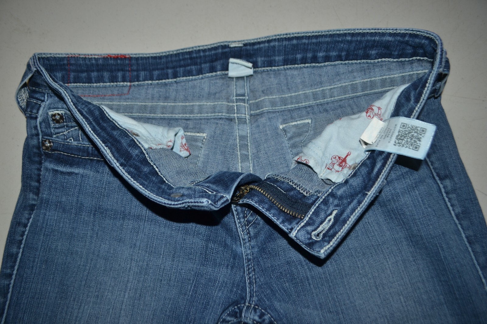 True Religion Women's Bootcut No Pocket Flaps Blue Denim Jeans Sz 31x33 thumbnail 8