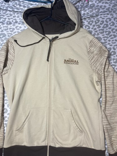 Disney Parks Hoodie Adult Large Animal Kingdom Tree Of Life Full Zip Brown EUC* - Picture 18 of 18