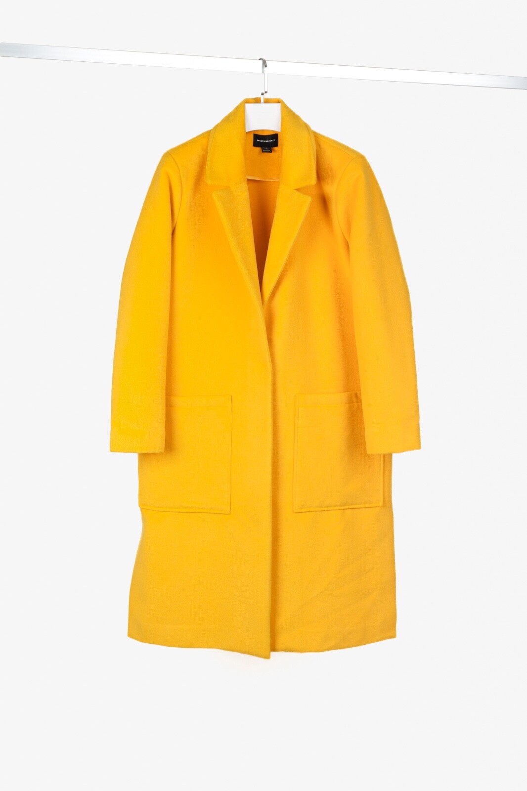 Something Navy Yellow Felt Patch-Pocket Over Coat… - image 1