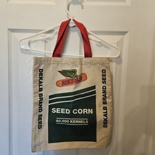 Vintage Dekalb Brand Seed Bag Corn Canvas Bag 80,000 Kernels Carry Bag USA Made