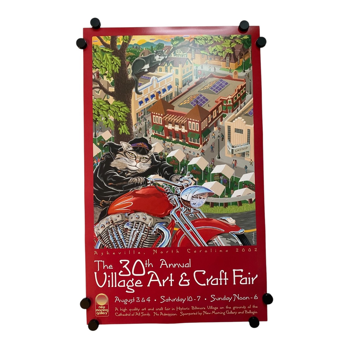 2002 VILLAGE ART & CRAFT FAIR ASHEVILLE NC OFFICIAL POSTER 14x24