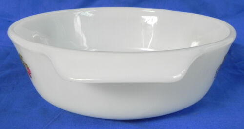 Fire King 1 Quart Runde Auflaufform #436 + Pyrex Deckel, Obsternte Muster, Exc - Bild 6 von 10