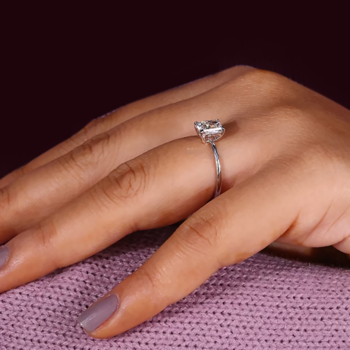 Diamond Wedding Ring IGI Certified Lab Created 1.00 Ct Radiant Cut 950 Platinum - Picture 6 of 14