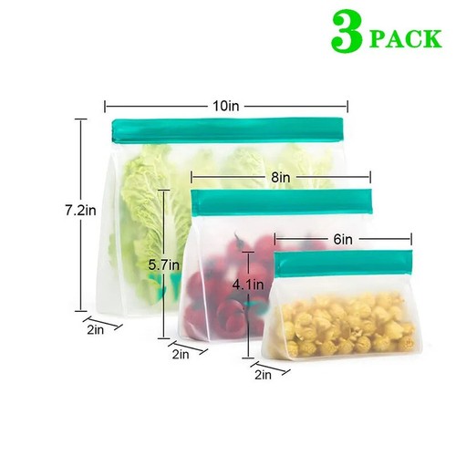 Lebensmittel Silikon Tasche Wiederverwendbar Gefrierschrank Stand Up Bag Silikon Aufbewahrung Beutel Auslaufsicher - Bild 3 von 36