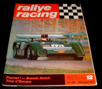 Rallye Racing 12/1971 Renault Alpine 1600   Lotus Elan, Mittelposter, Vic Elford